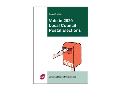 Cover of the Easy English guide on voting in the 2020 local council elections