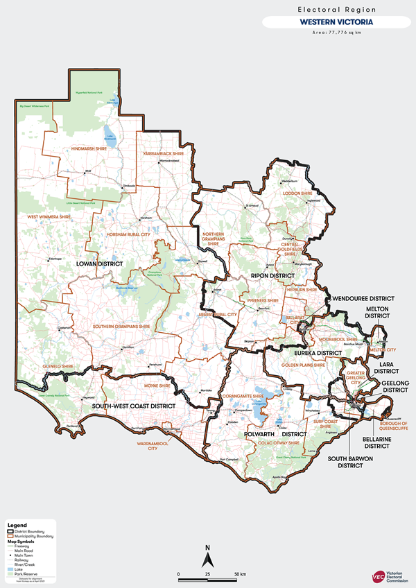 Map of Western Victoria Region