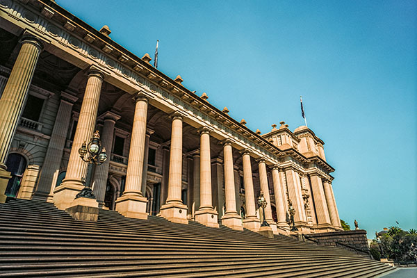 A photo showing the Victorian State Parliament exterior