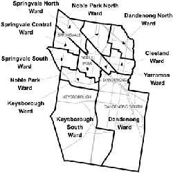 Map of Greater Dandenong City Council area
