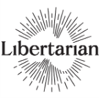 Proposed Libertarian party logo. The word 'Libertarian' is in the middle of an outline of Australia.