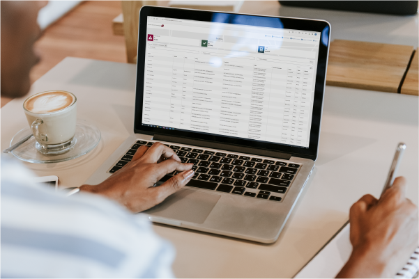 Person visiting VEC Disclosures portal on laptop