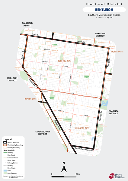Map of Bentleigh District