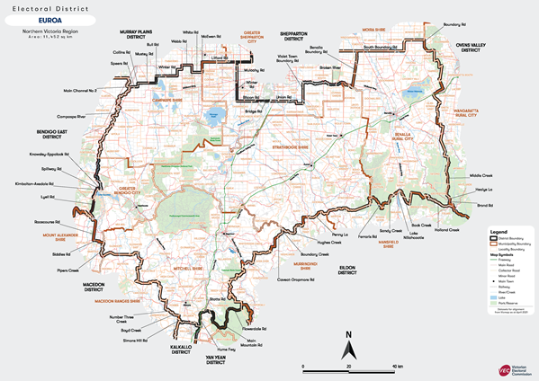 Map of Euroa District