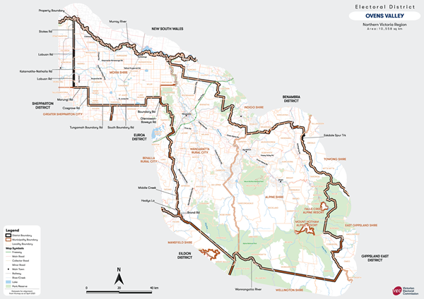 Map of Ovens Valley District