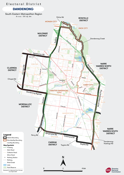 Map of Dandenong District