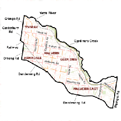 Map of Malvern district