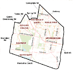 Map of Keysborough district