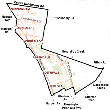 Map of Mordialloc district