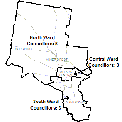 Map of Ballarat City Council