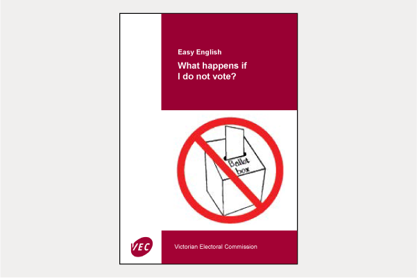 Front cover of the Easy English non voter booklet