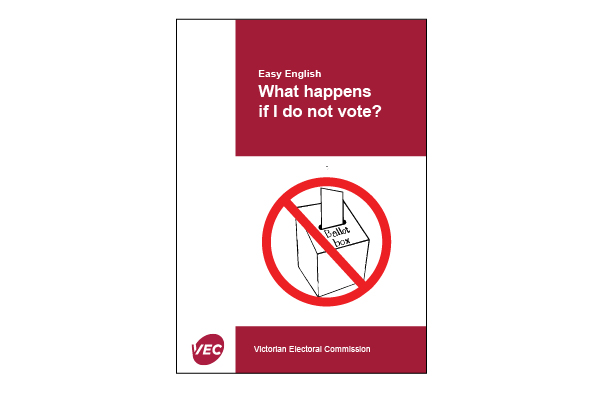 Front cover of the Easy English non voter booklet
