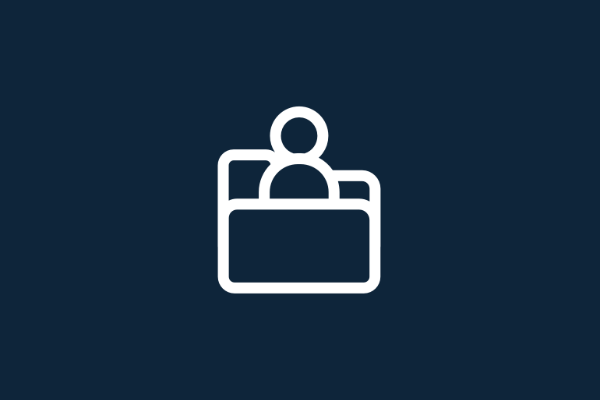 Icon of a folder with a person inside