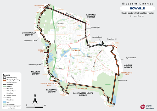Map of Rowville District
