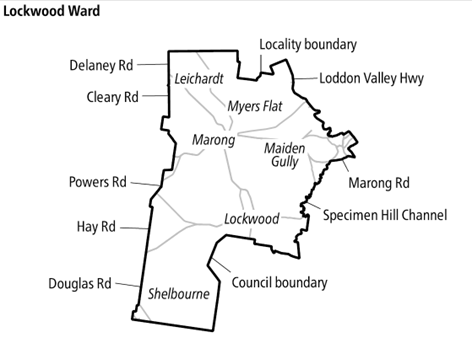Map of Lockwood Ward in Greater Bendigo City Council