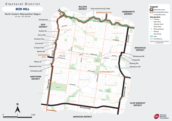 Map of Box Hill District