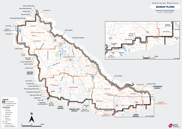 Map of Murray Plains District