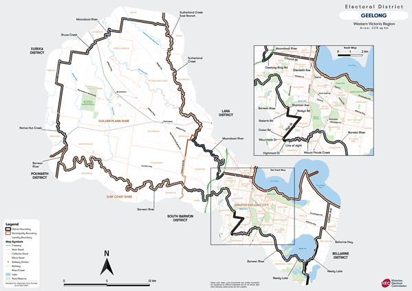 Map of Geelong District
